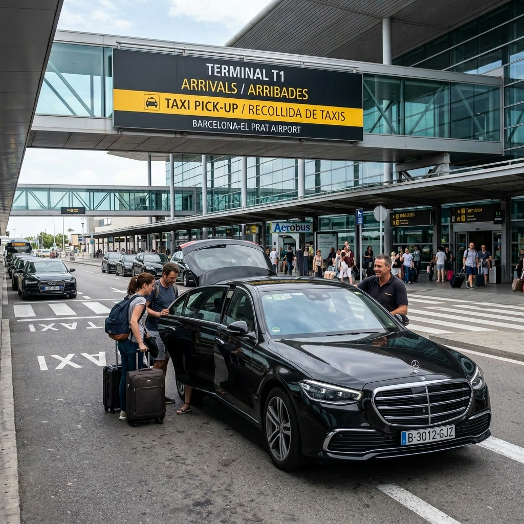 Barcelona Airport Terminal 1 arrivals and private taxi transfers